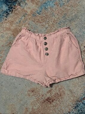 American Eagle Outfitters Coral color Button-Front linen/cotton women’s shorts